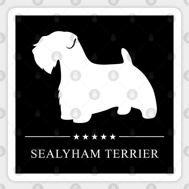 Sealyham Terrier Dog White Silhouette Magnet by millersye